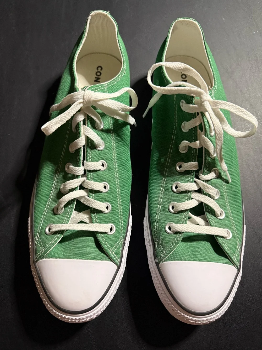 Converse Mens’s Size 13 Green Canvas Low-Top Sneakers with White Accents